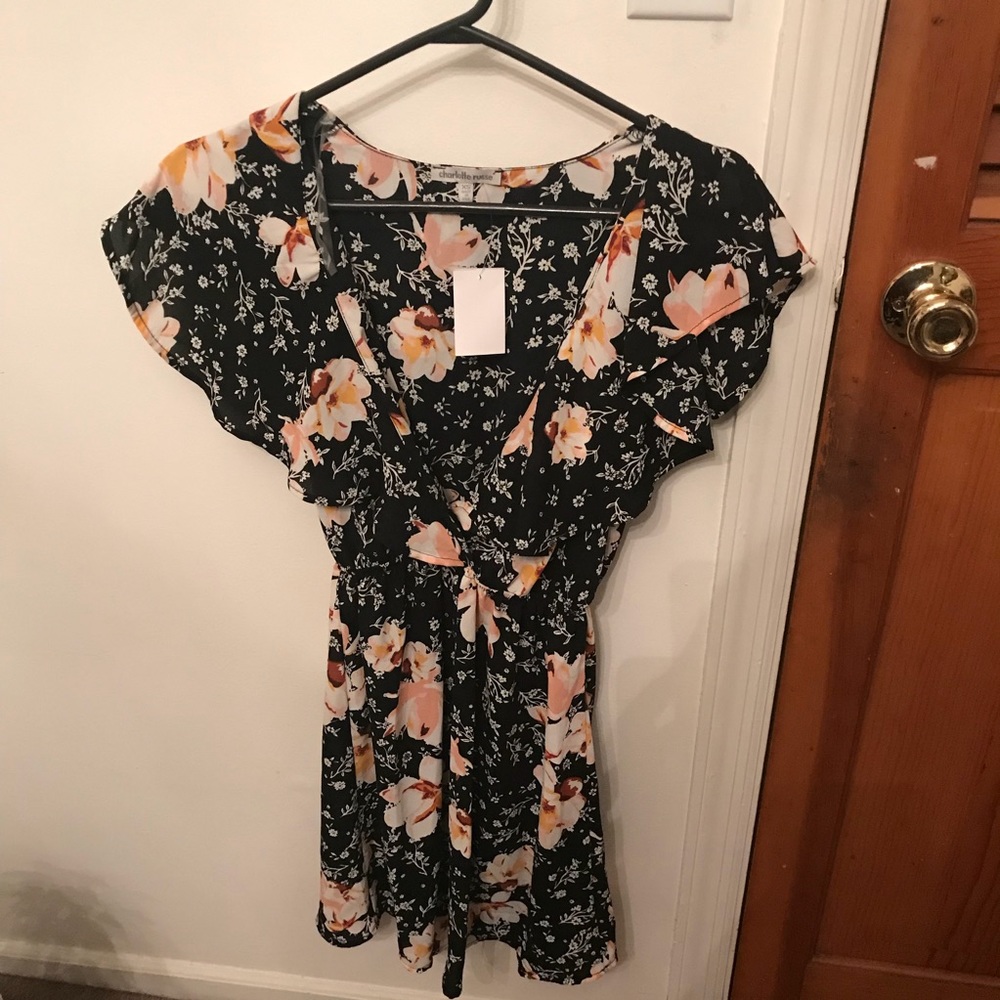 Charlotte Russe Floral Ruffle Mini Dress
